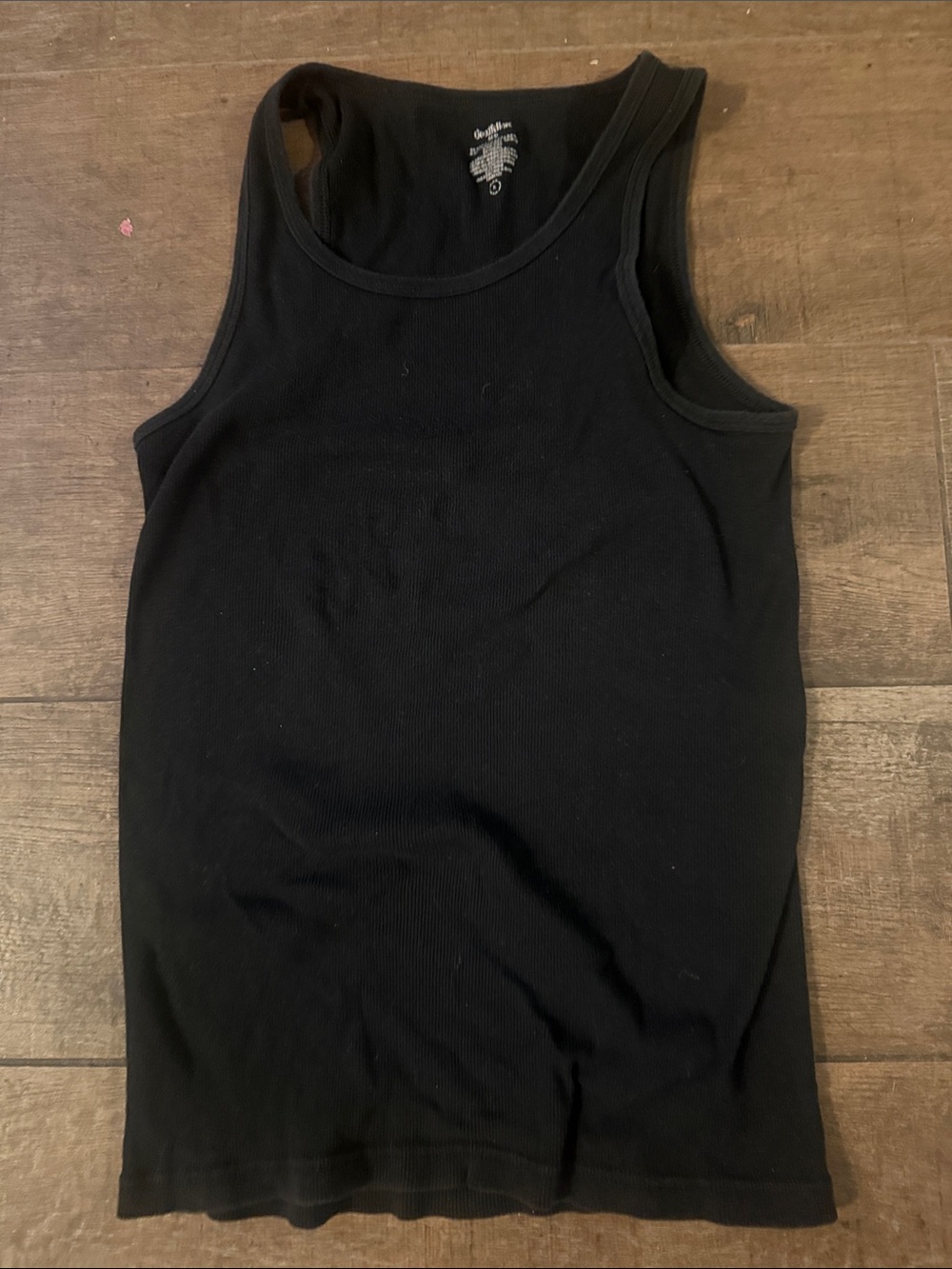 Women's Black Ribbed Tank Top Medium